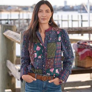 Sundance Harriet Patchwork Button Down Top size Medium